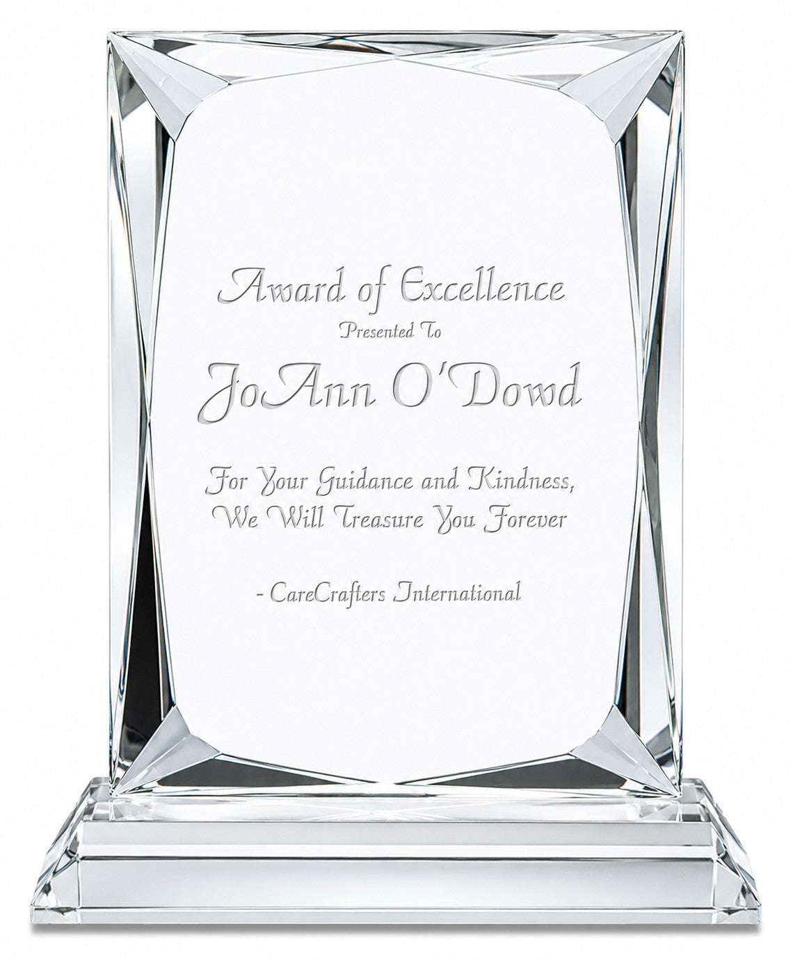 Personalized Crystal Rectangle With Crystal Base