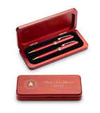 Space Force Theme Personalized Cherry Finish Pen & Pencil Set