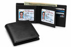 Executive Collection RFID Blocking Black Leather Bifold Wallet with Double ID Holder