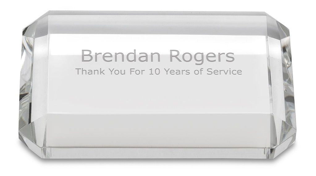 Premier Crystal Rectangle Paper Weight