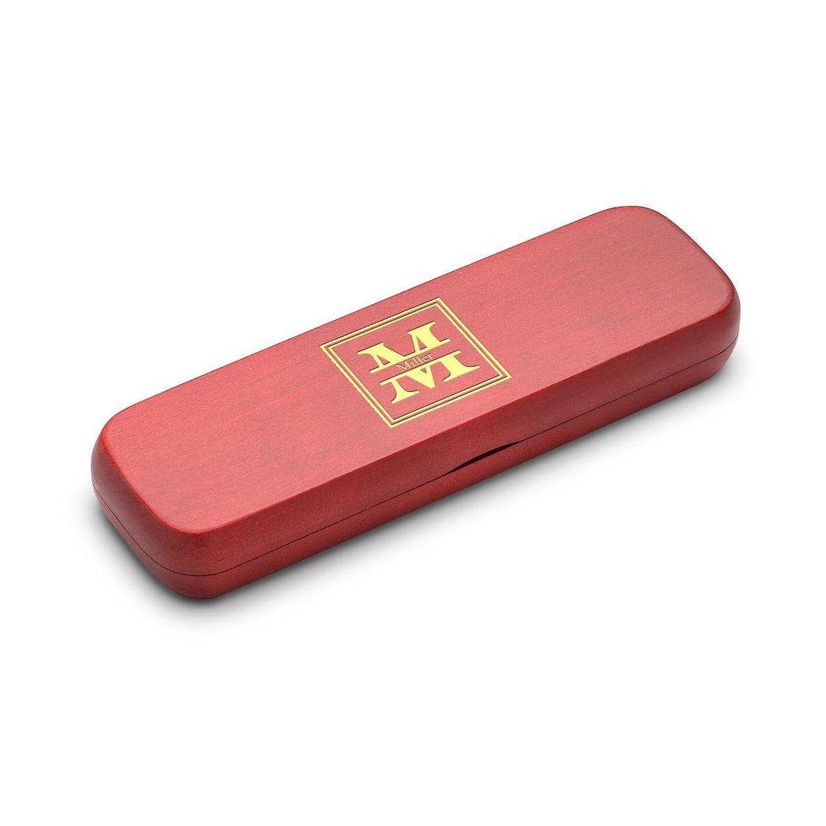 Split Monogram Theme Personalized Cherrywood Double Pen and Box Set