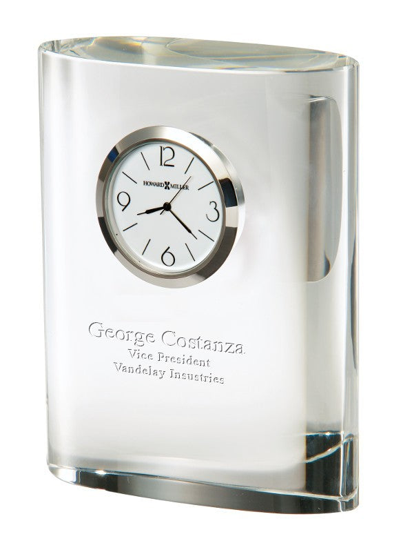 Fresco Oval Crystal Desk Clock by Howard Miller