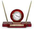 Piano Finish Personalized Desk Clock & Pen Set - Executive Gift Shoppe