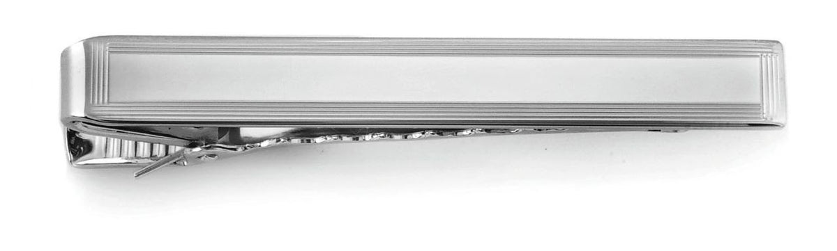 Border Collection Sterling Silver Engravable Tie Bar