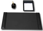 3 Piece Wood & Leather Desk Set