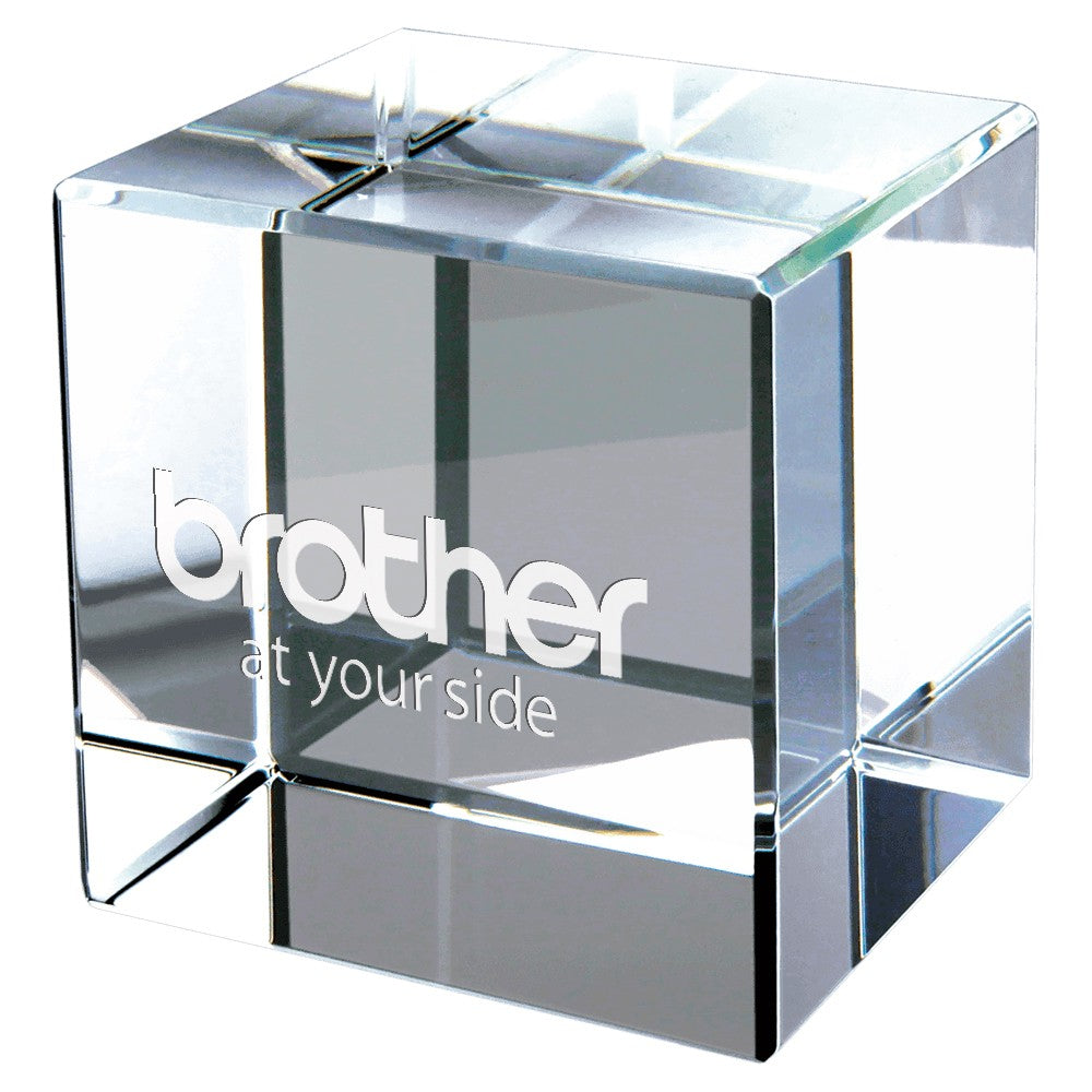 Personalized Crystal Cube Paper Weight - 2" x 2"