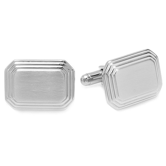 Step Collection Engravable Stainless Steel Cufflinks