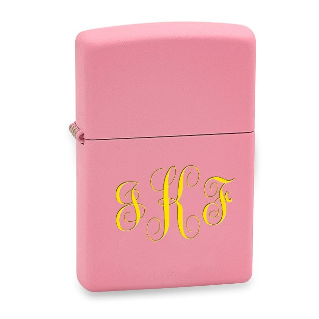 Script Monogram Pink Matte Zippo Lighter