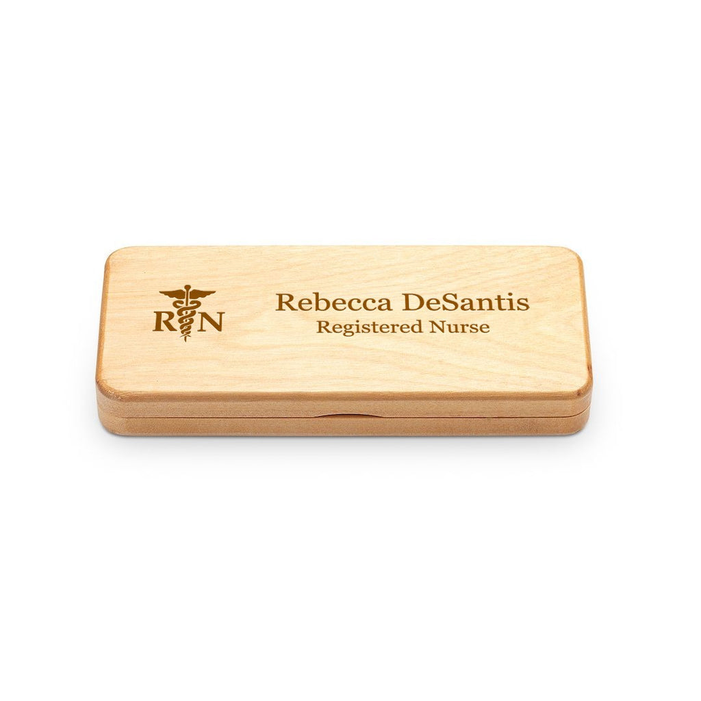 Elegance Collection Maple Wood Personalized Pen & Pencil Set for Nurses