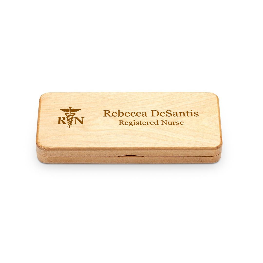 Elegance Collection Maple Wood Personalized Pen & Pencil Set for Nurses