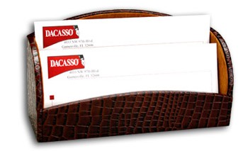 Crocodile Embossed Leather Letter Holder