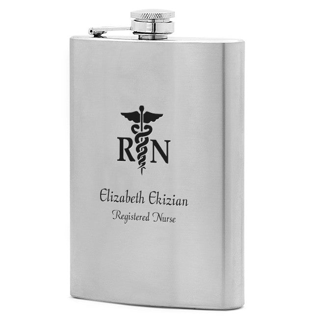 Personalized Nurse Theme Flask