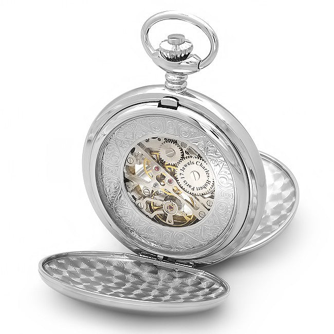 Dual Opening Pocket Watch & Chain - Executive Gift Shoppe