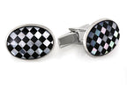 Racer Series Onyx & Mother of Pearl Sterling Silver Cufflinks