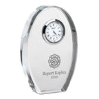 Firefighter Personalized Oval Crystal Desk Clock