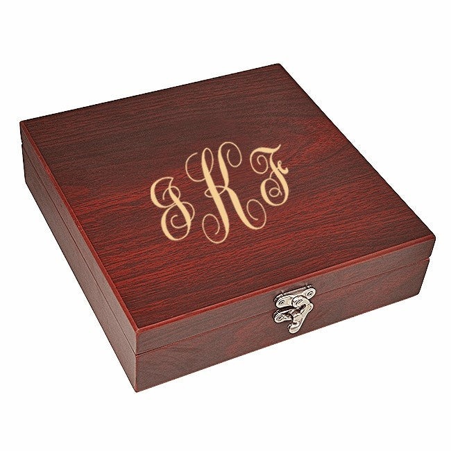 Script Monogram Flask & Gaming Set - Executive Gift Shoppe