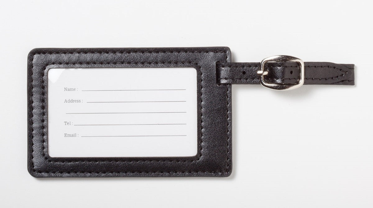 Black & Gold Personalized Luggage Tag with Buckle Strap