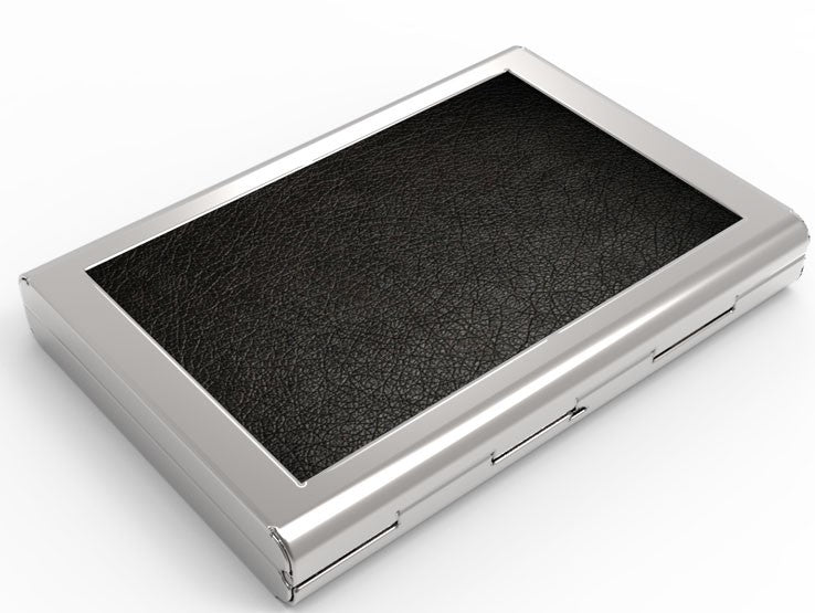 Black Leather Engraved Business Card Case - Executive Gift Shoppe