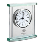 Firefighter Personalized Glass Table Clock with Silver Finish Accents