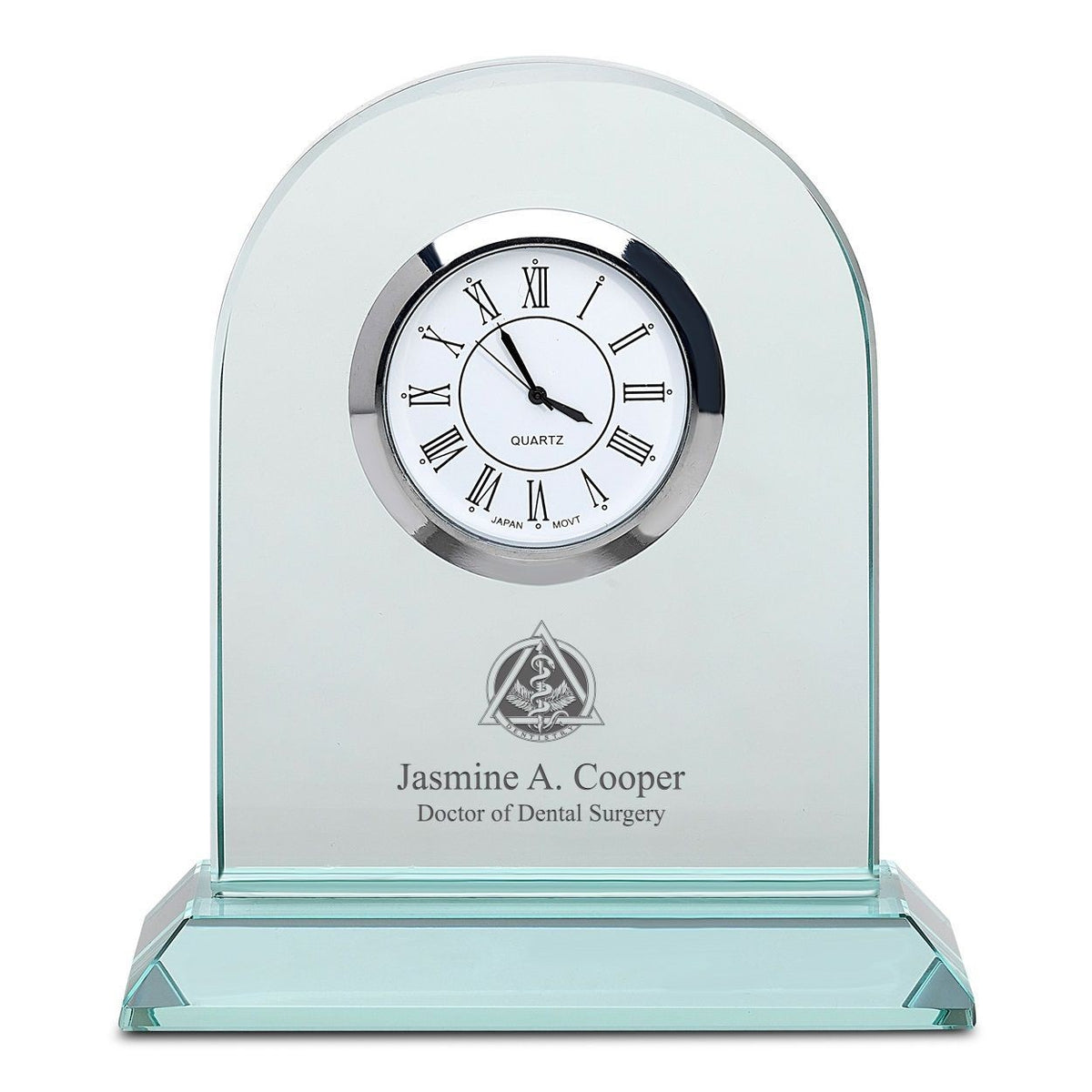 Dentist Personalized Dome Shaped Crystal Desk Clock