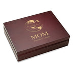 World's Best Mom Rosewood Finish Playing Card Box