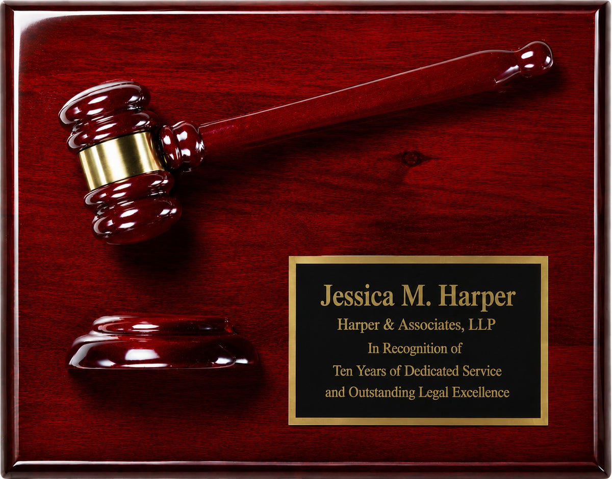Personalized Rosewood Gavel & Sounding Board Plaque