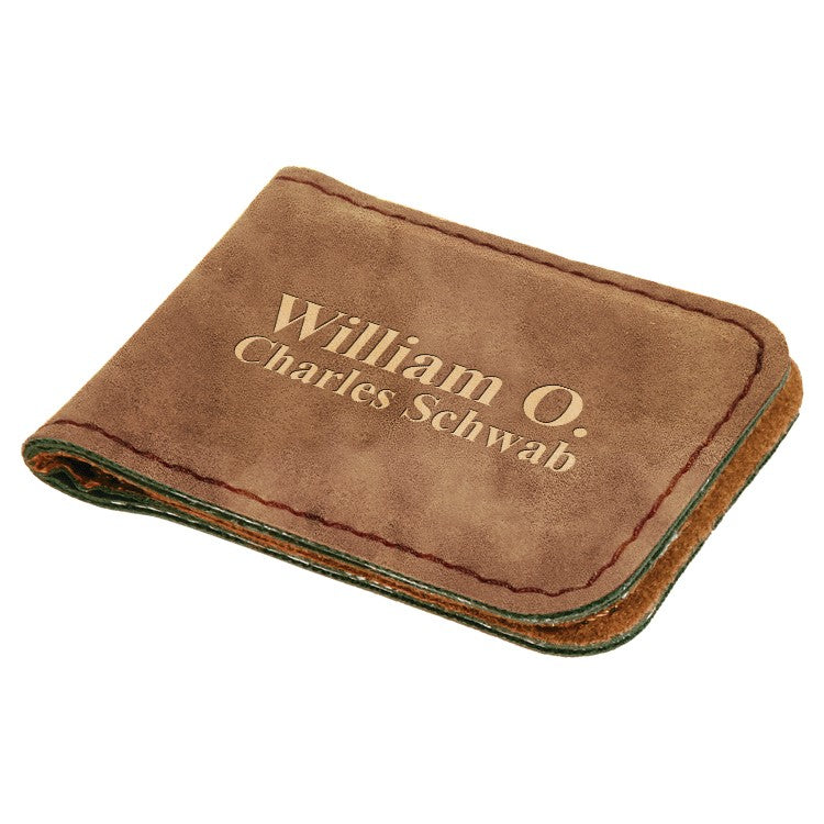 Personalized Rustic Brown Magnetic Money Clip
