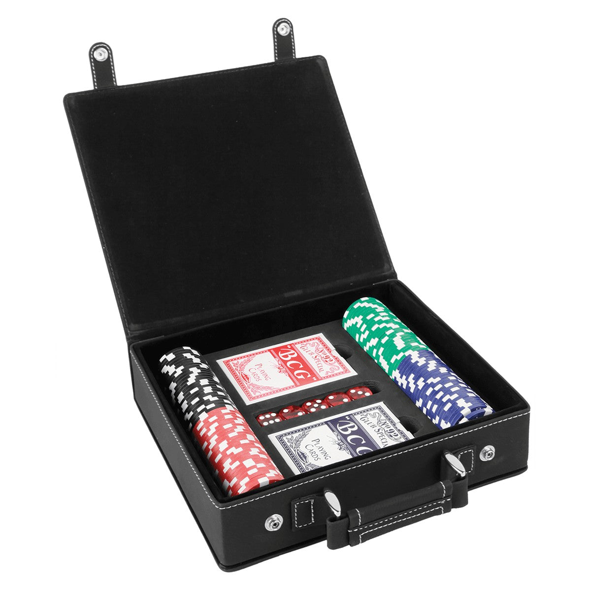 Personalized Black & Silver 100 Chip Poker Set