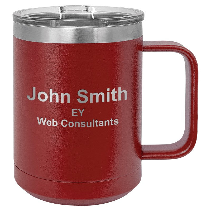 15 Ounce Maroon Personalized Polar Camel Coffee Mug