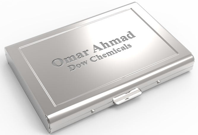 Polished Steel Engraved Business Card Case/File - Executive Gift Shoppe