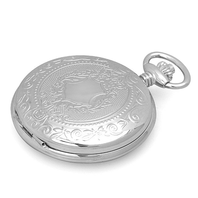 Engraved Quartz Charles Hubert Pocket Watch & Chain #3559 - Executive Gift Shoppe