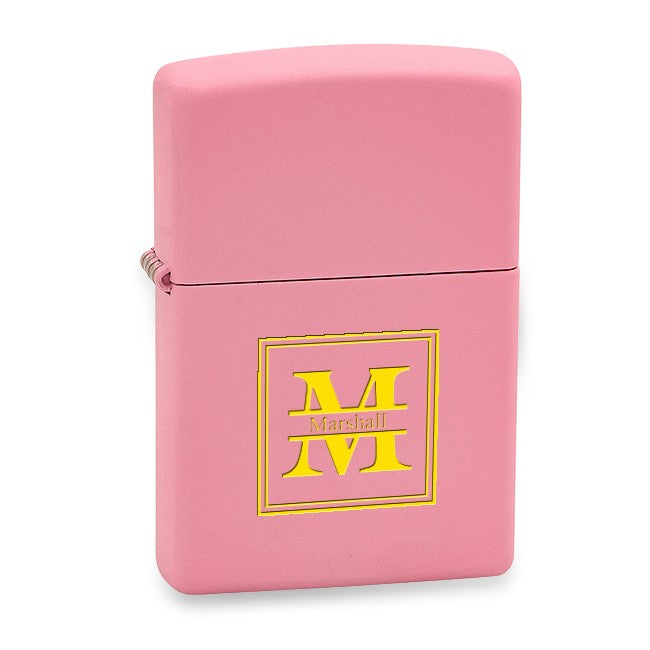 Split Monogram Pink Matte Zippo Lighter