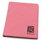 Initial Monogram Pink Leatherette Portfolio