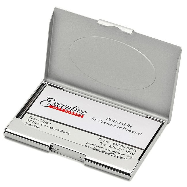 Personalized Two Tone Business Card Holder - Executive Gift Shoppe