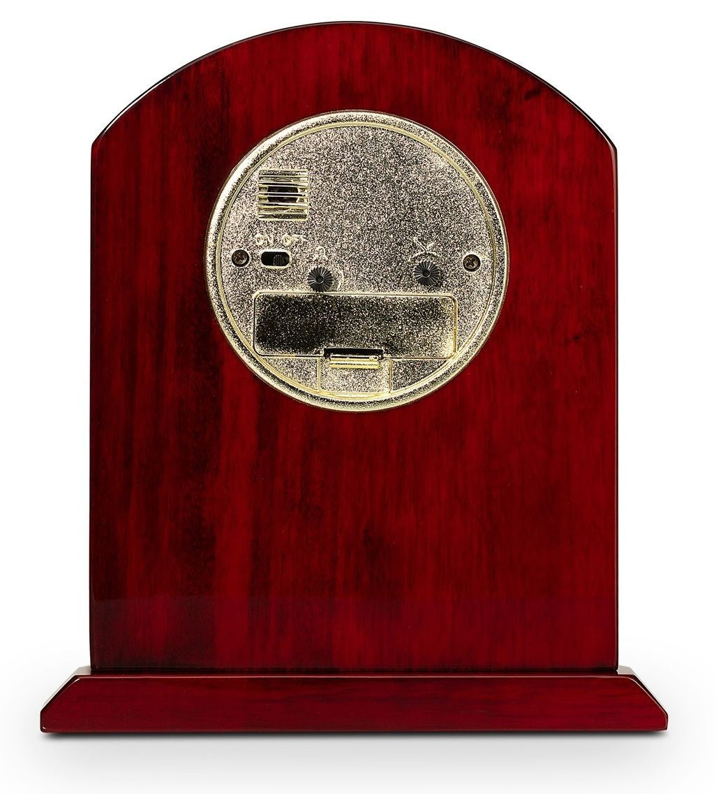 Elite Collection Personalized Rosewood Desk Clock With Gold Accents