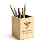 Maple Wood Chiropractor Theme Personalized Pen and Pencil Cup