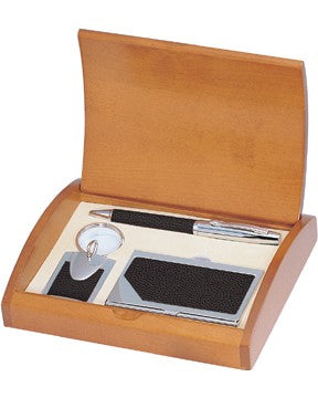 Executive Leather Pen, Card Case and Keychain Set - Free Personalization