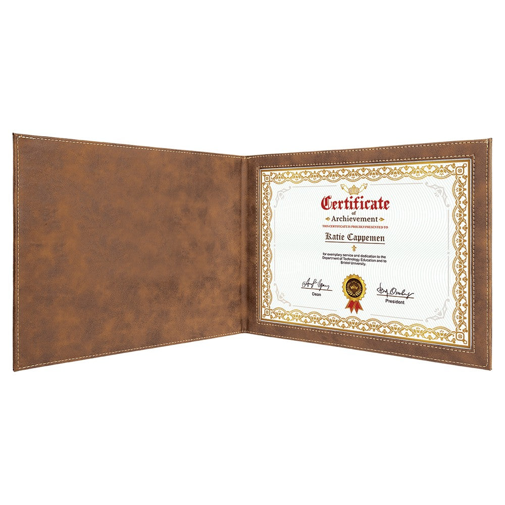 Personalized Rustick Brown Certificate Holder