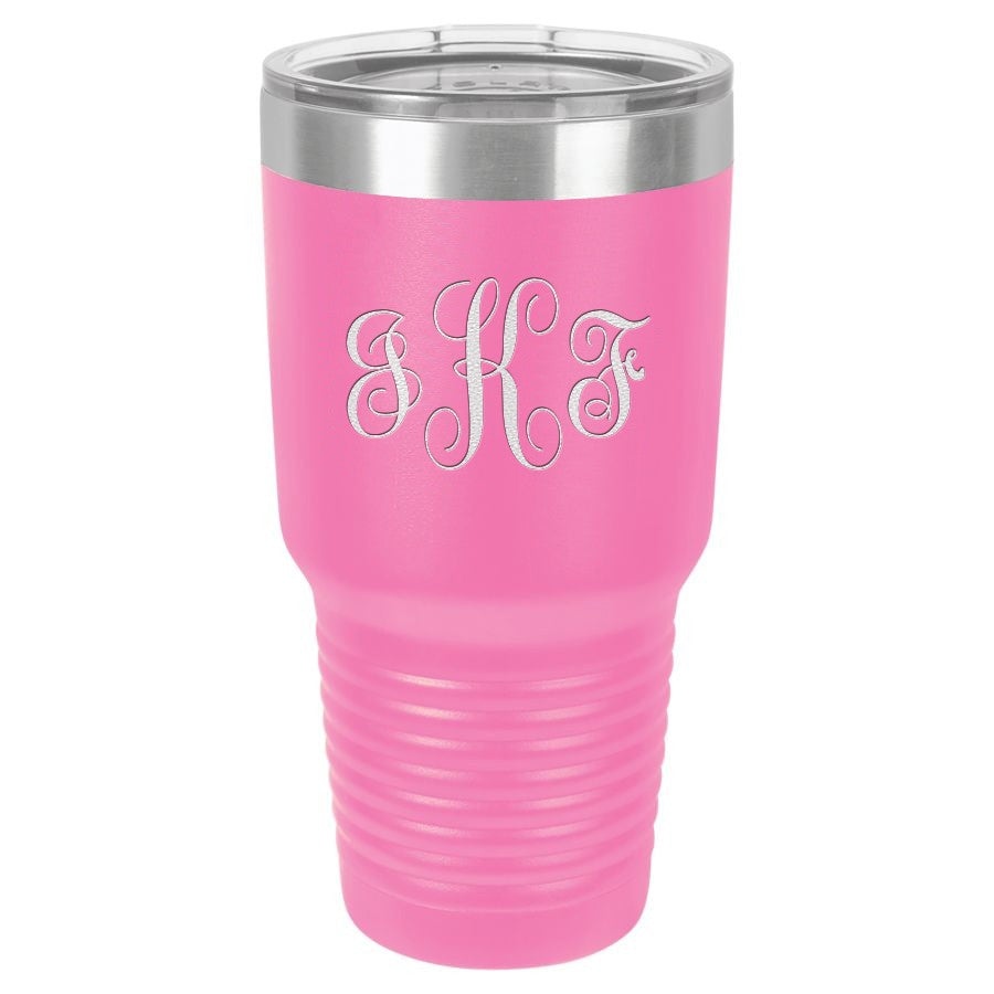 Script Monogram 30 Ounce Pink Polar Camel Ringneck Tumbler