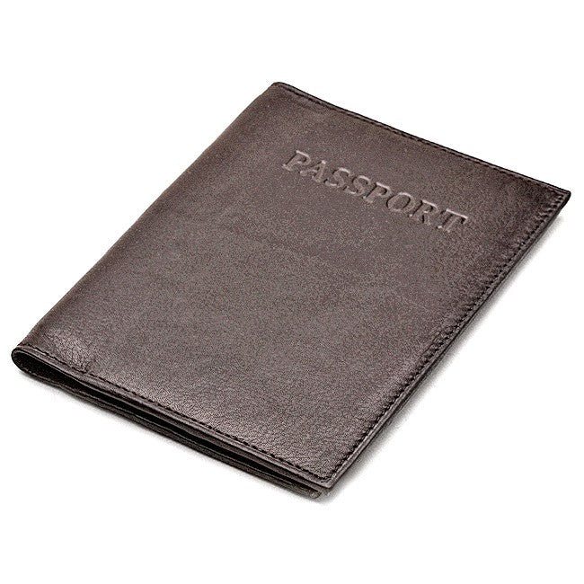 Leather Passport Holder with Passport Stamp - Executive Gift Shoppe