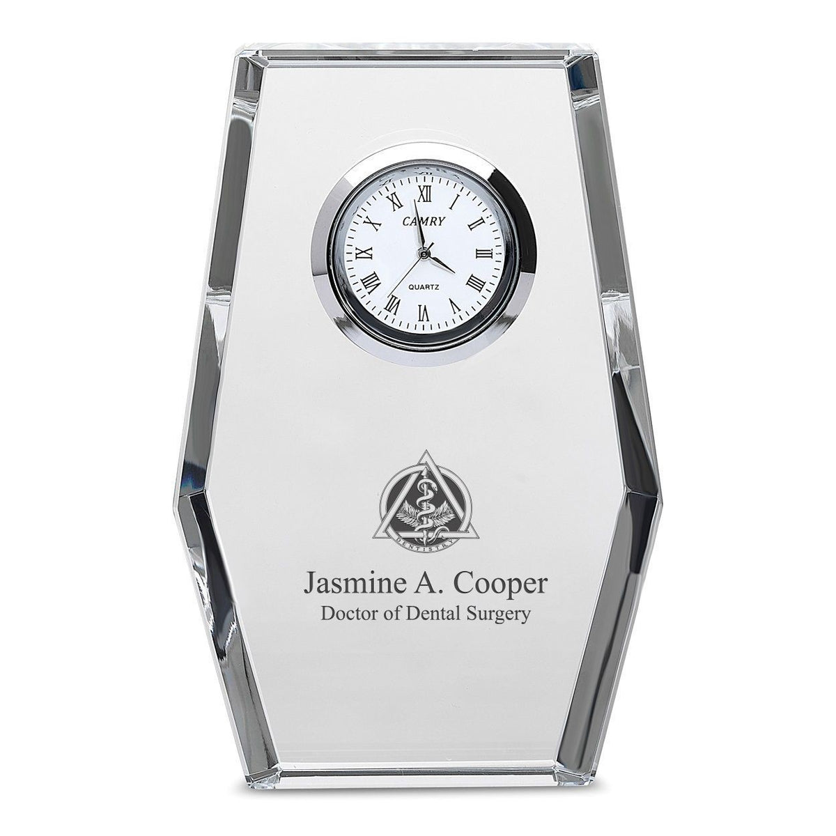 Dentist Personalized Crystal Desk Clock