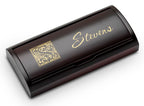 Last Name Monogram Engraved Black & Gold Ballpoint Pen with Cherry Wood Box