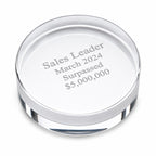 Crystal Clear Round Paperweight with Free Laser Engraving