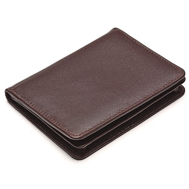 Snap Closure Leather Card Case Wallet - Free Personalization