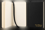 Personalized Black & Gold Journal with Black Satin Bookmark
