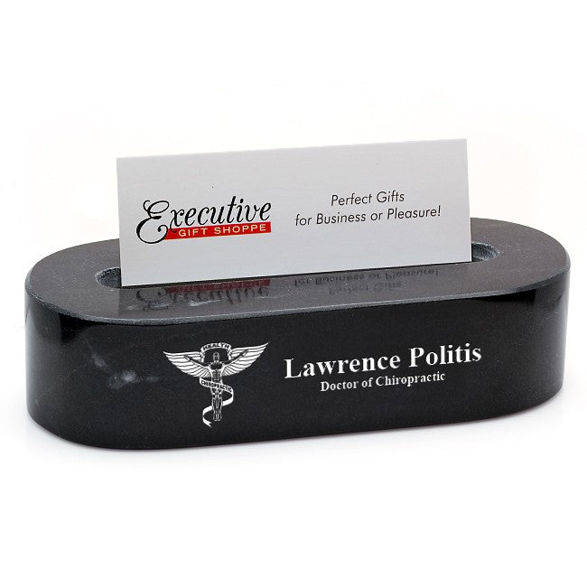 Chiropractor's Oval Desktop Business Card Holder