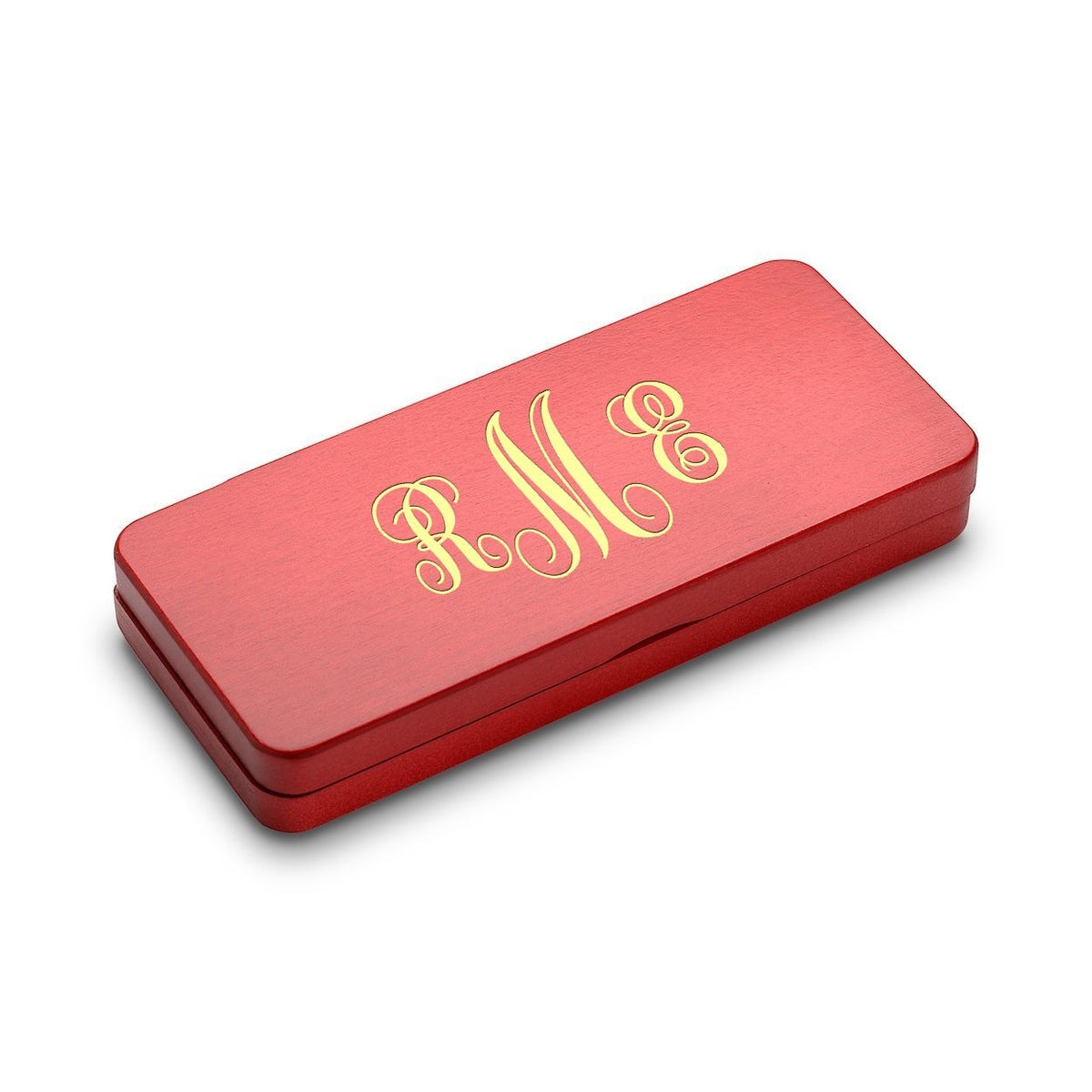 Script Monogram Engraved Black & Gold Ballpoint Pen & Letter Opener Set