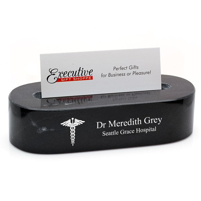 Doctor's Oval Desktop Business Card Holder - Executive Gift Shoppe