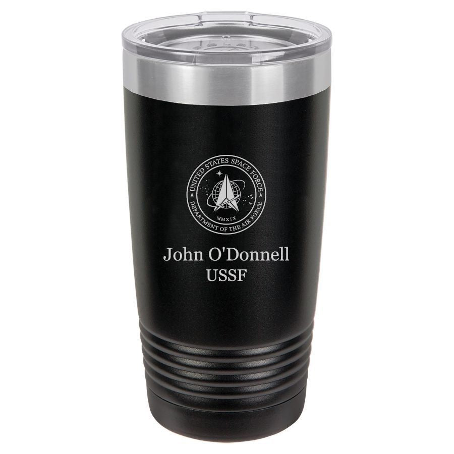 Space Force Theme Personalized 20 Ounce Black Polar Camel Travel Mug