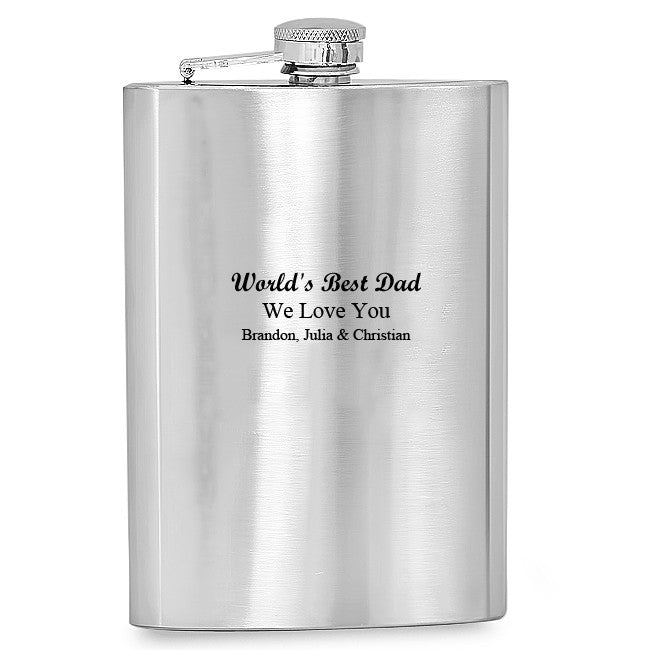 World's Best Dad Engraved Flask - Executive Gift Shoppe